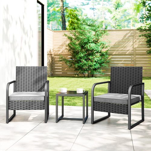 Rattan garden bistro set - garden, 3