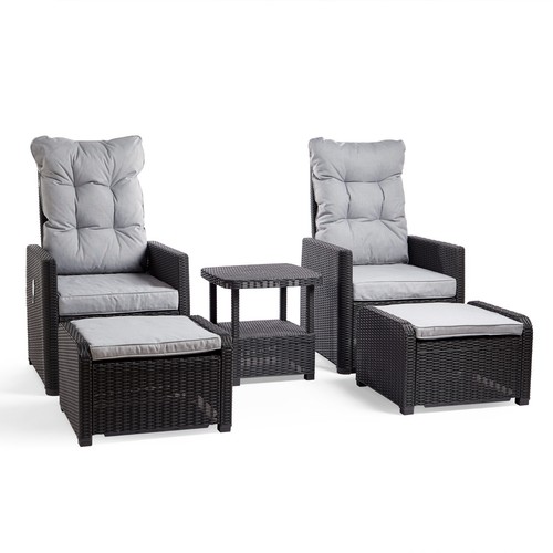 Reclining rattan bistro set - reclining,
